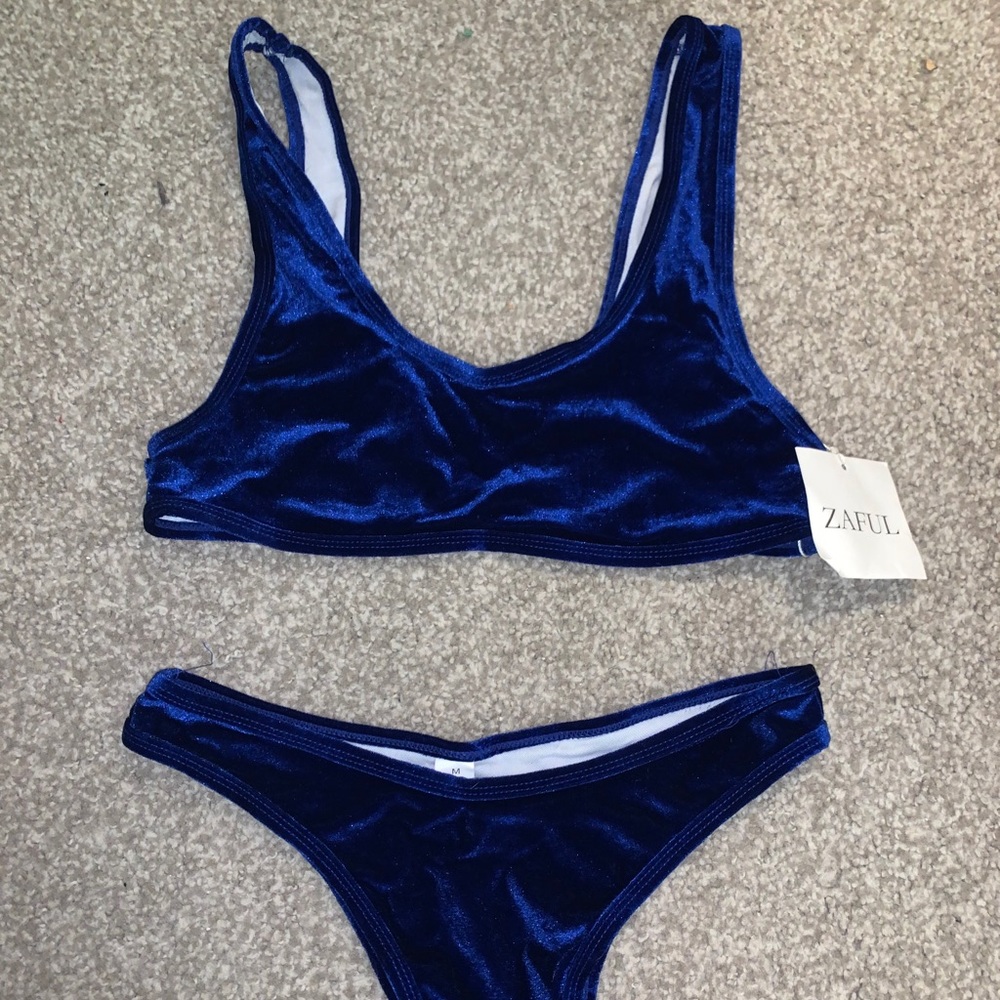 ZAFUL velvet blue Bikini